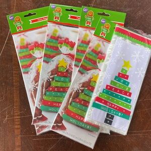 Wilton - Joy, Love, Peace, Happy Holidays! Party/ Treat Bags - 100 Bags